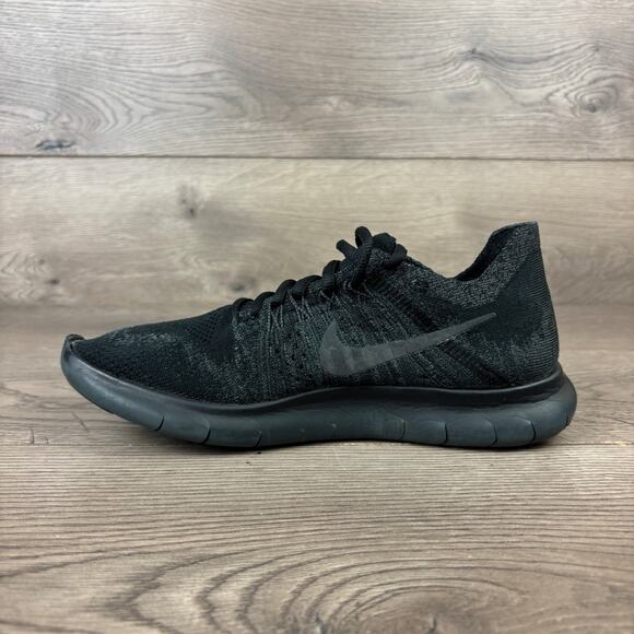 Nike Free RN Flyknit 880844-010 Running Shoes Women's Sz 8 Black Lace-Up Sneaker - Picture 8 of 12